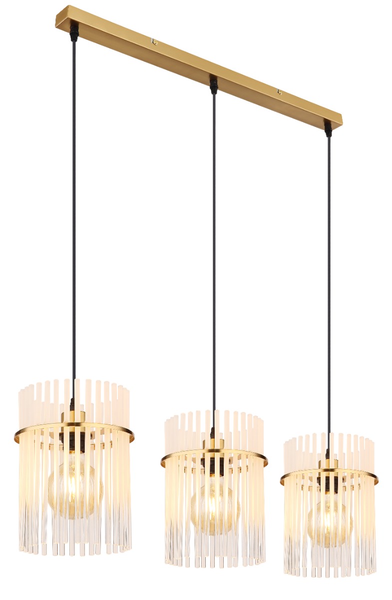 Suspension métal or mat / verre opale translucide 3x max60W/E27/230V IP20 GORLEY 15698-3HM Globo Lighting
