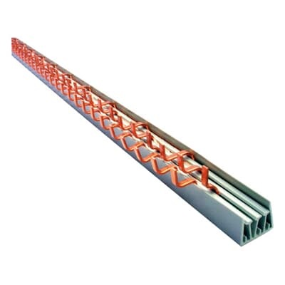 Peigne de pontage à broches tétrapolaire 4P > L1+L2+L3+N (55x3P ou 4P - L=1m) pour disjoncteurs compacts Unibis BV-SU4/55/10KIT ABB-Vynckier