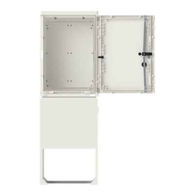 Armoire de trottoir EH3/AP-0 pour 2 modules 25D60 avec socle et platine L=590 x P=320 x H=875mm agréée Ores & Resa EH3E80S2 ABB-Vynckier