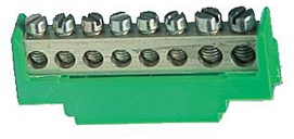 Bornier de terre verte 6x10² et 2x16² pour coffret Fix-O-Rail standard ABB-Vynckier