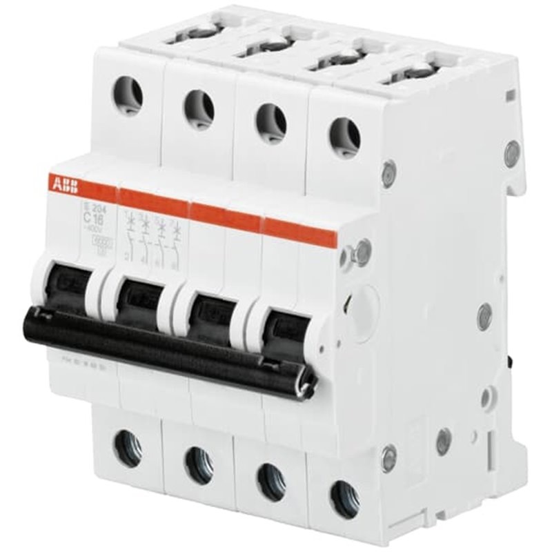 Disjoncteur 6kA - courbe C - tétrapolaire 4P/16A S204-C16 ABB-Vynckier