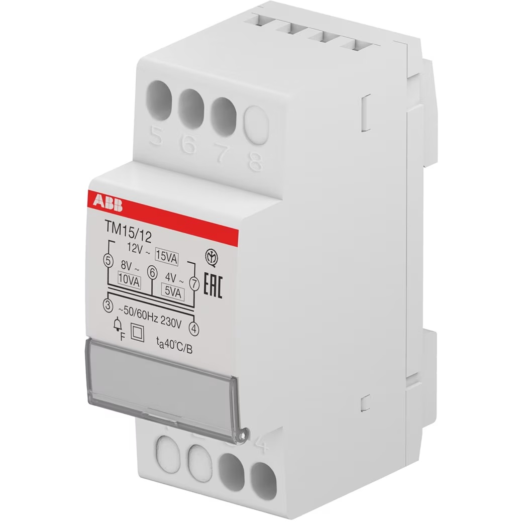 Transformateur de sonnerie 230V/4-8-12V 15VA TM15/12 ABB