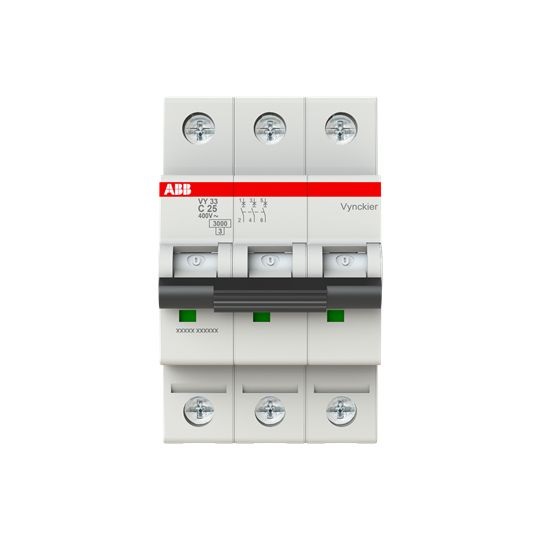 Disjoncteur 3kA - courbe C - tripolaire 3P/25A VY33C25 ABB-Vynckier