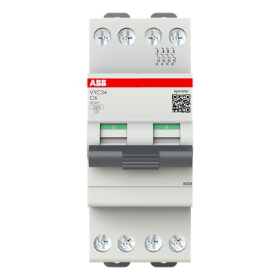 Disjoncteur compact 3kA - courbe C - tétrapolaire 4P/ 6A Unibis VYC34C06 ABB-Vynckier