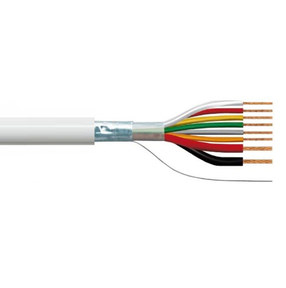 Câble souple blindé alarme  6x0.22mm² Eca (rouleau 100 mètres)