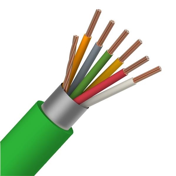 Câble souple blindé alarme  6x0.22mm² Cca LSOH (sans halogène - rouleau 100 mètres)