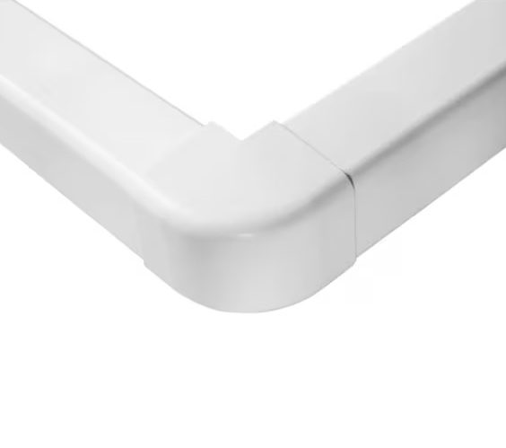 Coude extérieur de goulotte blanc pur pour climatisation et électricité L=110xH=75mm 050702-001022 Artiplastic