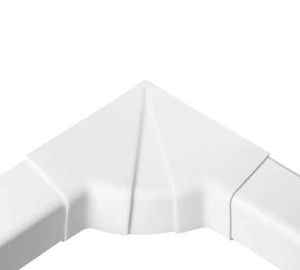 Coude intérieur réglable (80° à 105°) de goulotte blanc pur pour climatisation et électricité L=80xH=60mm 050702-102018 Artiplastic