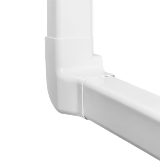 Coude vertical droit de goulotte blanc pur pour climatisation et électricité L=80xH=60mm 050702-201018 Artiplastic