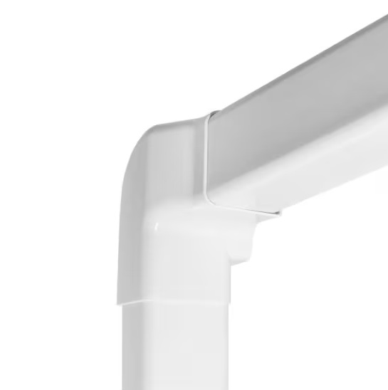 Coude vertical gauche de goulotte blanc pur pour climatisation et électricité L=80xH=60mm 050702-301018 Artiplastic