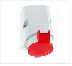 Socle de prise de courant en saillie CE rouge 32A/400V 3P+T IP44 11956 Bals