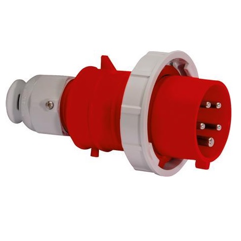 Fiche mâle CE rouge 32A/400V 3P+N+T IP67 21241 Bals