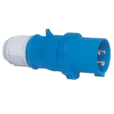 Fiche mâle CE bleue 16A/230V 2P+T IP44 2126 Quick Connect   Bals