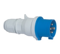 Fiche mâle CE bleue 16A/230V 3P+T IP44 Quick-Connect 2129 Bals
