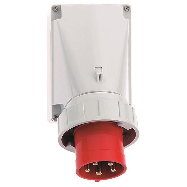 Socle de connecteur en saillie CE rouge 63A/400V 3P+N+T IP67 24602 Bals