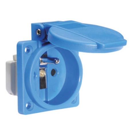 Socle de prise de courant encastré CE bleu 16A/230V 2P+T IP44 7139 Bals