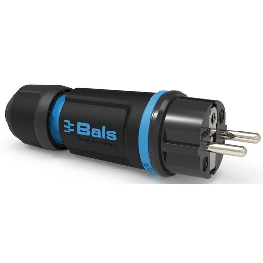 Fiche mâle PVC bleue/noire 16A/230V 2P+T IP54 7370-1 Bals