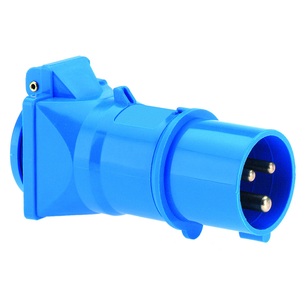 Adaptateur fiche mâle CE bleue 16A/230V 2P+T IP44 et fiche femelle 16A/230V 2P+T 8614 Bals
