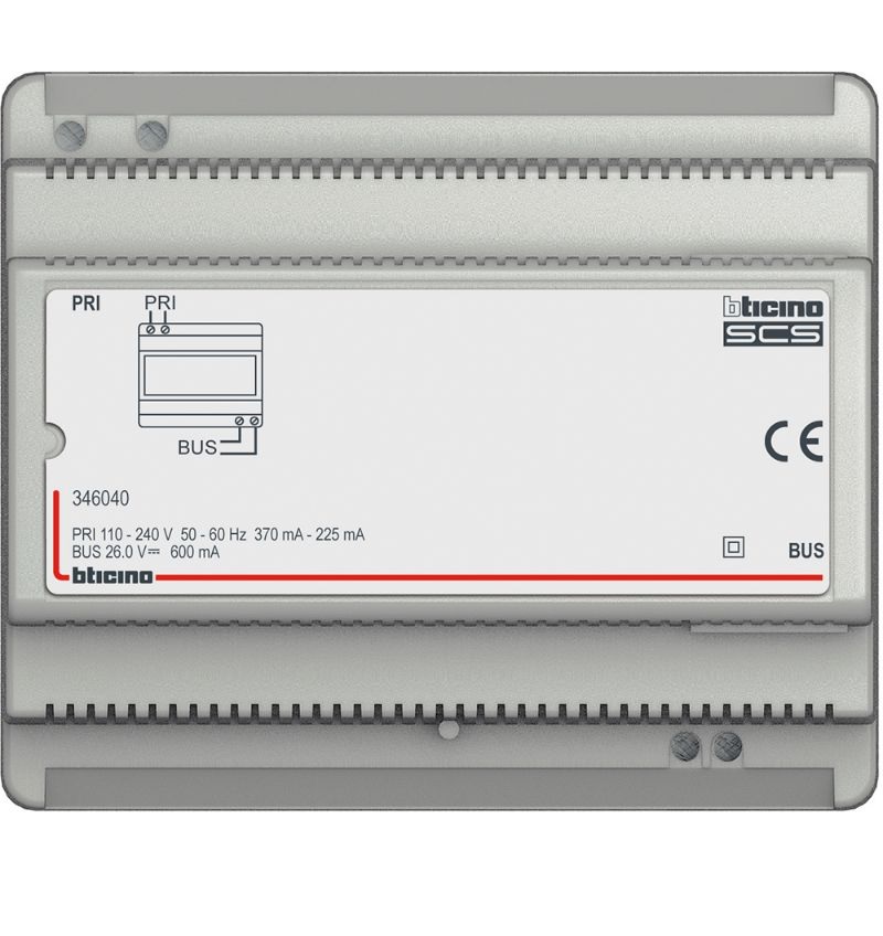 Alimentation audio 2 fils 600mA 346040 Bticino