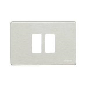Plaque de recouvrement large 2x1 module aluminium Magic Bticino