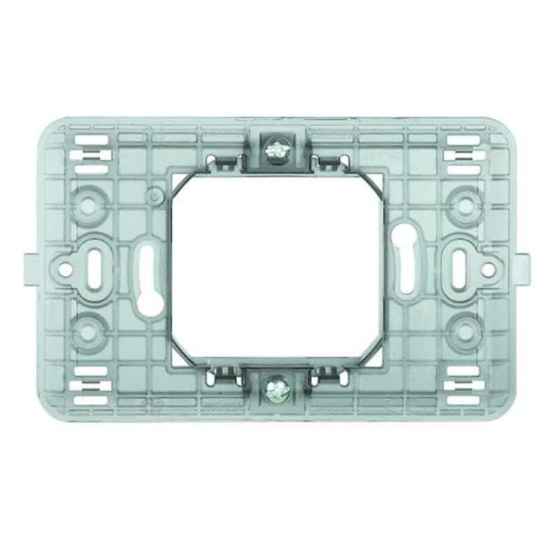 Support large à vis 1x2 modules pour boîtes 502E, 503E, PB502 ou PB503 Magic Bticino
