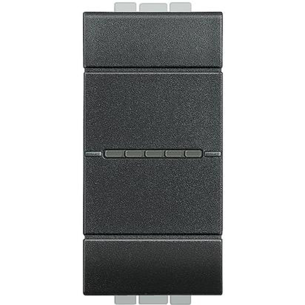 Interrupteur unipolaire 10A/250V 1 module touche anthracite axiale Living Light Bticino