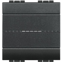 Interrupteur unipolaire axial 10A/250V 2 modules touche anthracite axiale Living Light Bticino