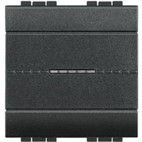 Bouton-poussoir 1NO 10A/250V 2 modules bornes auto touche anthracite axiale Living Light Bticino