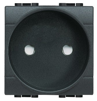 Prise de courant 2P bornes à vis anthracite Living Light  Bticino