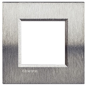 Plaque de recouvrement 2 modules acier brossé Living Light Bticino