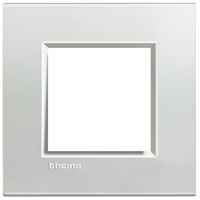 Plaque de recouvrement 2 modules argent Living Light Bticino