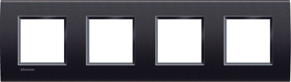 Plaque de recouvrement 4x2 modules entraxe 71mm anthracite Living Light Bticino