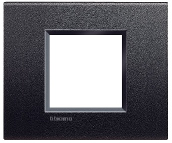 Plaque de recouvrement 2 modules large anthracite Living Light Bticino