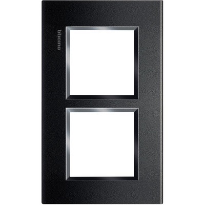Plaque de recouvrement 2x2 modules entraxe 57mm anthracite Living Light Bticino