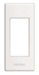 Plaque de recouvrement 1 module avec support sur profilé blanc Living Light Bticino