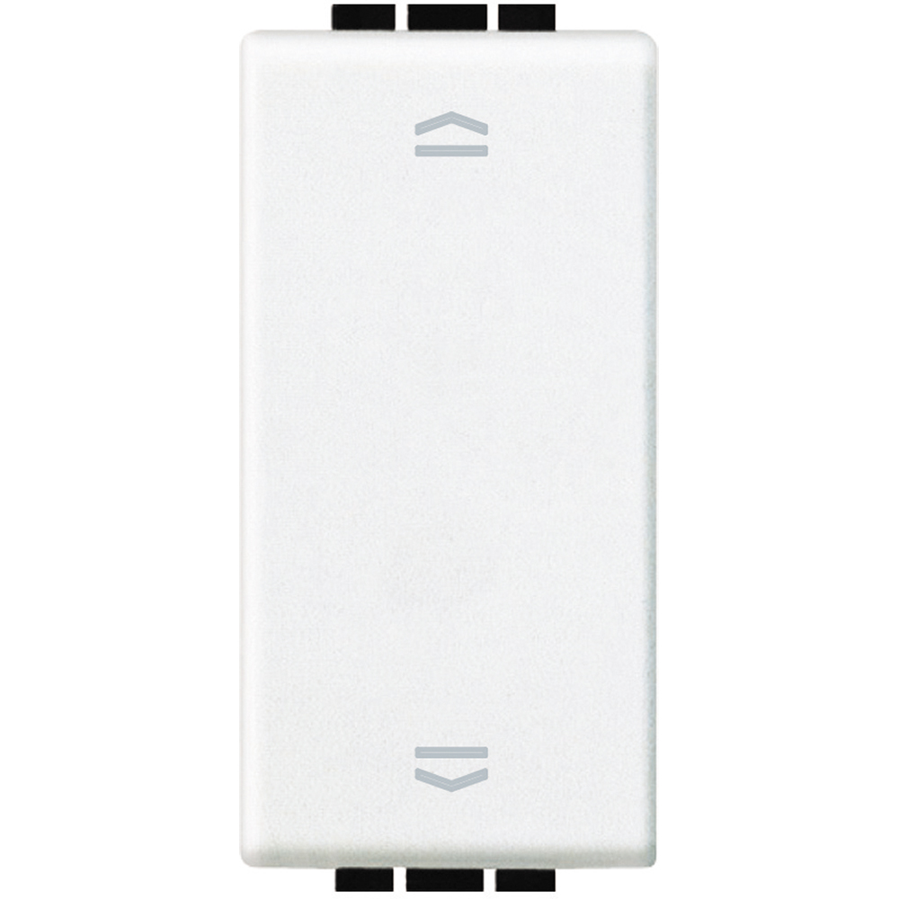 Bouton-poussoir double blocage mutuel 2NO 10A/250V 1 module touche blanche Living Light Bticino