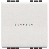 Interrupteur unipolaire 16A/250V 2 modules touche blanche axiale Living Light Bticino