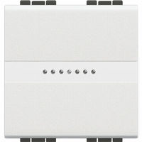 Interrupteur va-et-vient 16A/250V 2 modules touche blanche axiale Living Light Bticino