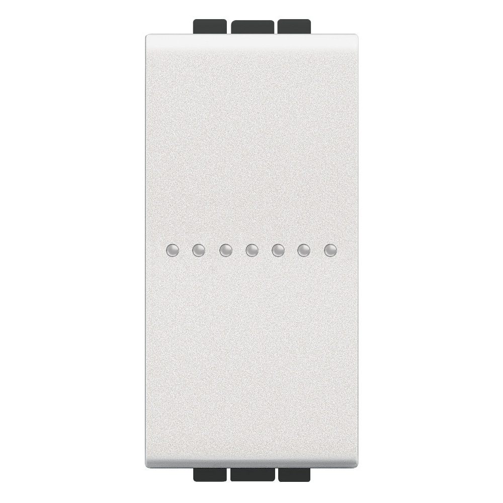Bouton-poussoir 1NO 10A/250V 1 module bornes auto touche blanche axiale Living Light Bticino