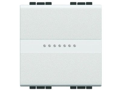 Interrupteur inverseur 16A/250V 2 modules touche blanche axiale Living Light Bticino