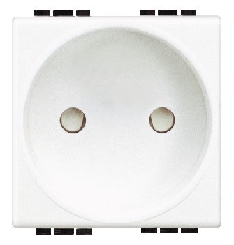 Prise de courant 2P bornes à vis blanche Living Light  Bticino