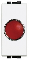 Témoin lumineux avec diffuseur rouge 1 module blanc Living Light Bticino