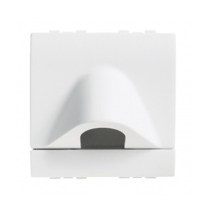 Obturateur avec sortie de câble Ø 9.5mm 2 modules blanc Living Light BTicino 