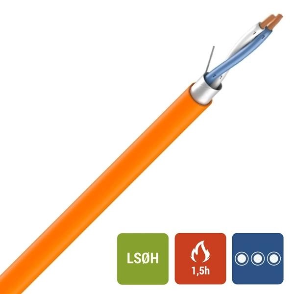 Câble résistant au feu orange Alsecure Plus Tel 170V (RF 1h30 - F2 - FR2) 1x2x0.9mm² LSOH (sans halogène)