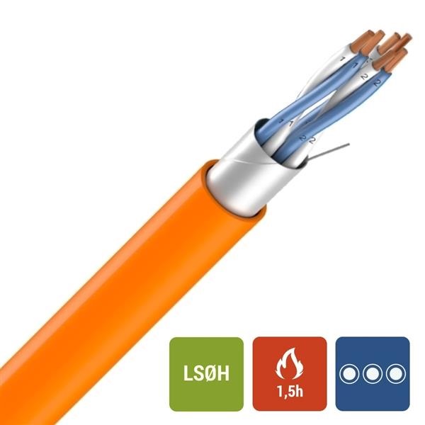 Câble résistant au feu orange Alsecure Plus Tel 170V (RF 1h30 - F2 - FR2) 3x2x0.9mm² LSOH (sans halogène)