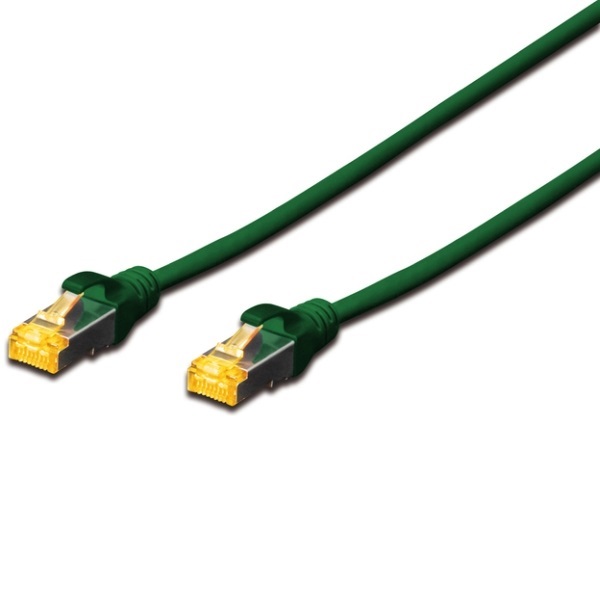 Cordon de brassage 2xRJ45 S-FTP Cat.6A  PVC  0.25m vert LSOH (sans halogène)