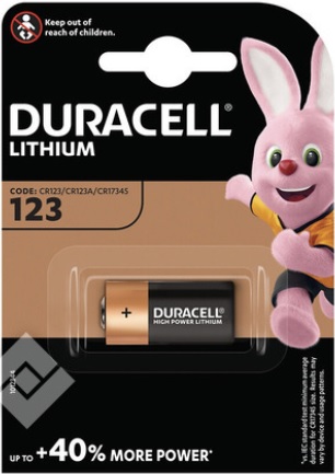 Pile cylindrique Lithium Long Live Guaranteed 3V 123 CR17345 Duracell 