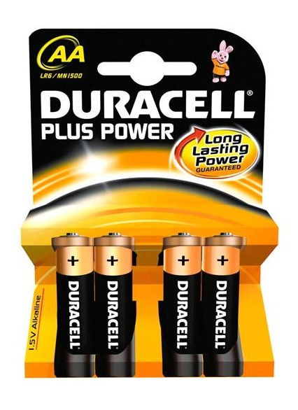 Pile Alcaline Plus Power 1.5V AA LR6 Duracell (Blister 4)