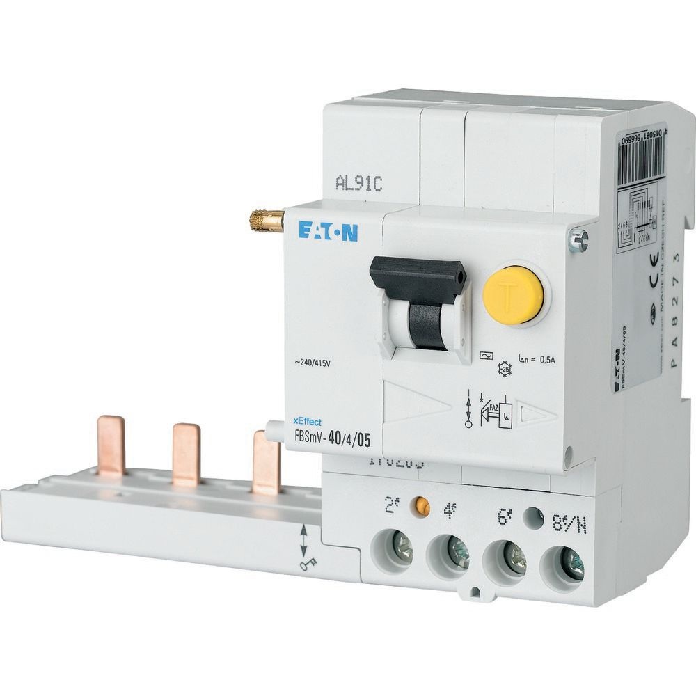 Bloc différentiel pour disjoncteur FAZ tétrapolaire 4P/40A - 300mA type A FBSMV-40/4/03-A Eaton