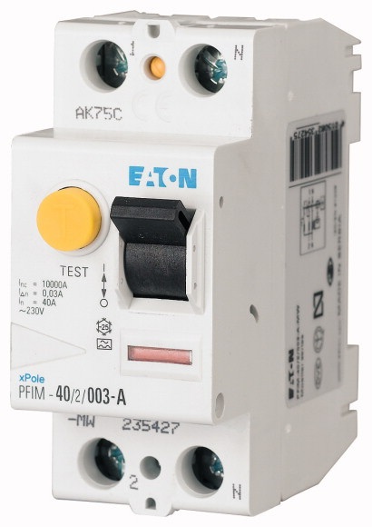 Interrupteur différentiel type A bipolaire 2P/63A - 300mA Eaton